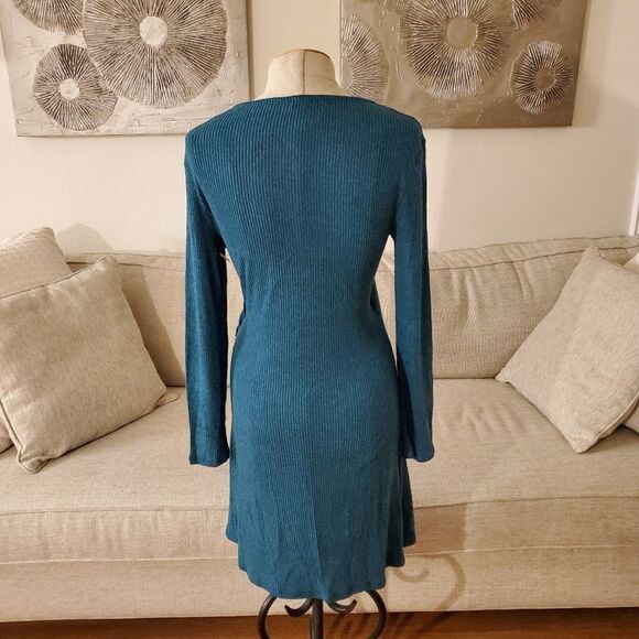 Good Luck Gem Side Wrap Solid Knit Dress sz Small - Picture 6 of 11
